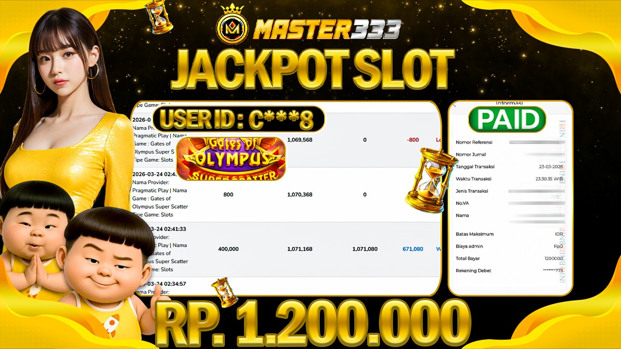 JACKPOT Rp 1.200.000 JUTA DIMASTER333 LANGSUNG DI BAYAR LUNAS